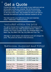 Coventry Bathrooms Fitted Bathroom Price List